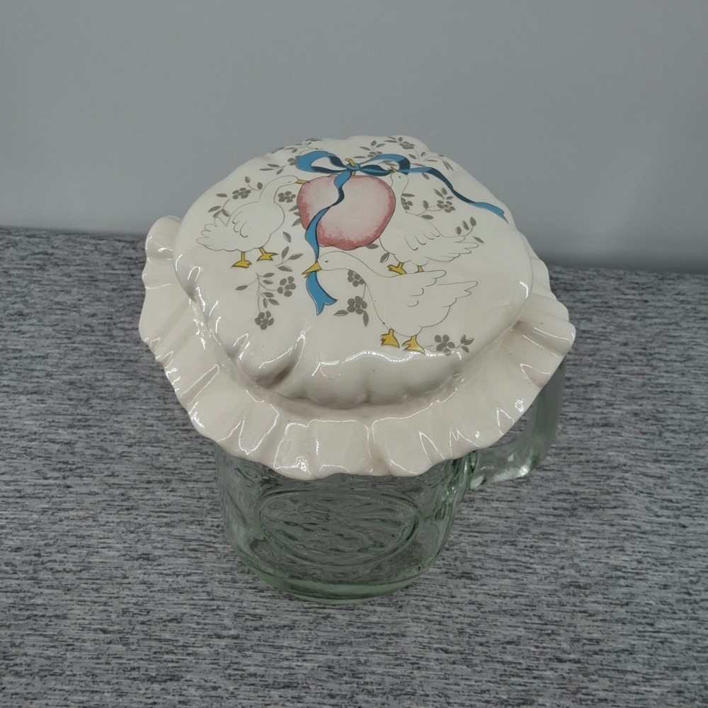 Marmalade Ruffled Canister Lid Converted to Screw Top Jar Lid HTF Decorative Top